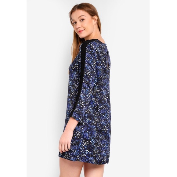 Banana Republic Lace Trim Shift Dress Blue Print - Picture 5 of 10